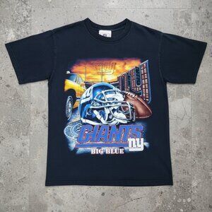 Vintage NY Giants Big Blue NYC Skyline Black NFL Football Graphic Tee